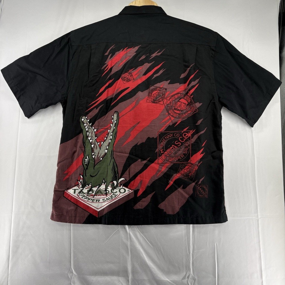 Tabasco Shirt Men's XXL Black Button Up McIlhenny Co Sports Wear Alligator - Picture 4 of 8